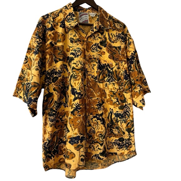 Movin Free Men’s VTG Hawaiian Abstract Button Down Short Sleeve Shirt RARE Sz XL - Picture 3 of 12